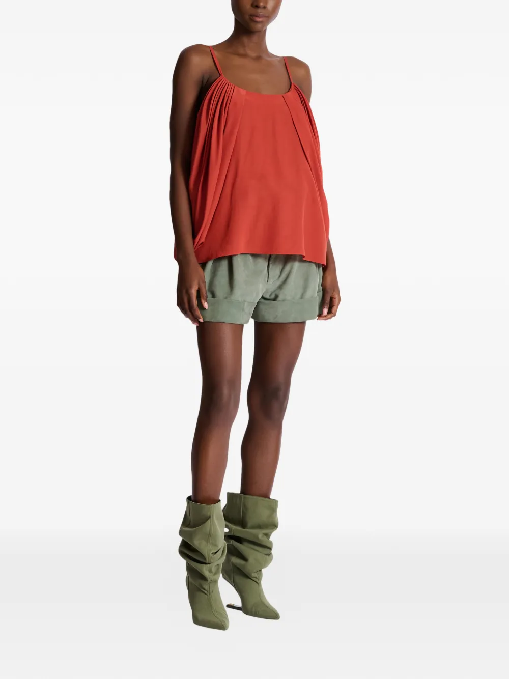  Balmain Draped Blouse - Red 