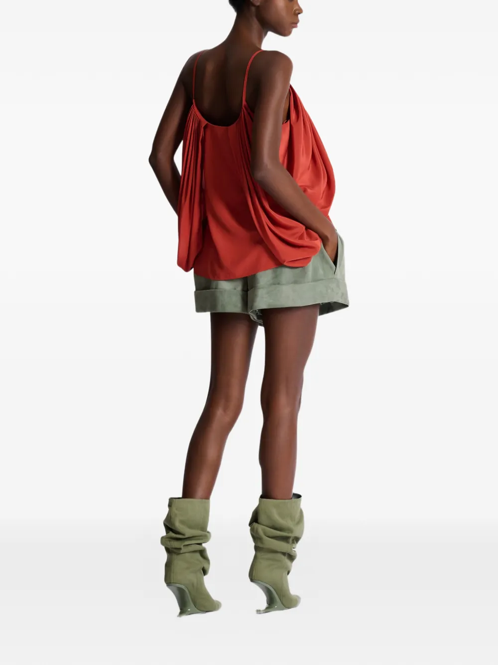 Balmain Gedrapeerde blouse Rood