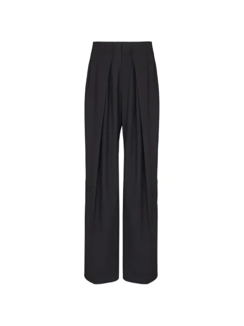 Balmain wool twill trousers with wide knife pleats
