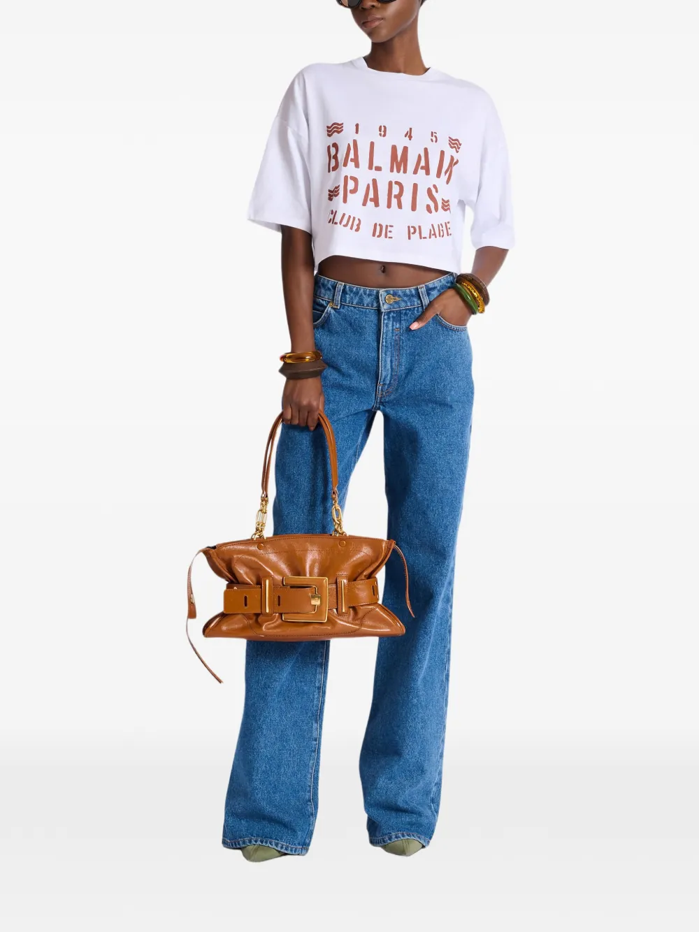  Balmain Camiseta Estampada - Blanco 