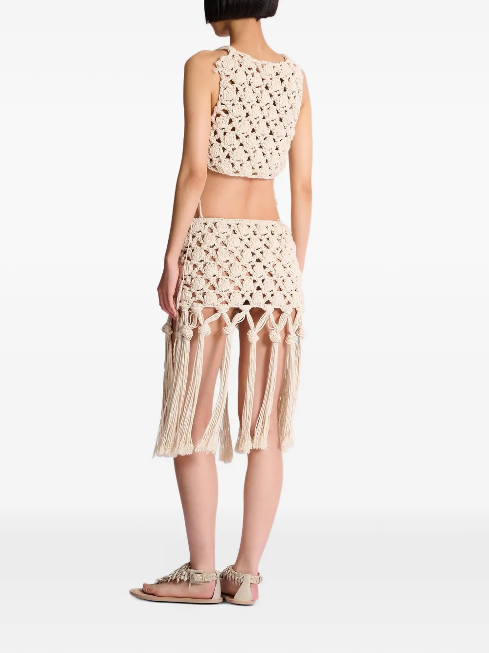 Balmain Gehäkelter Rock - Nude
