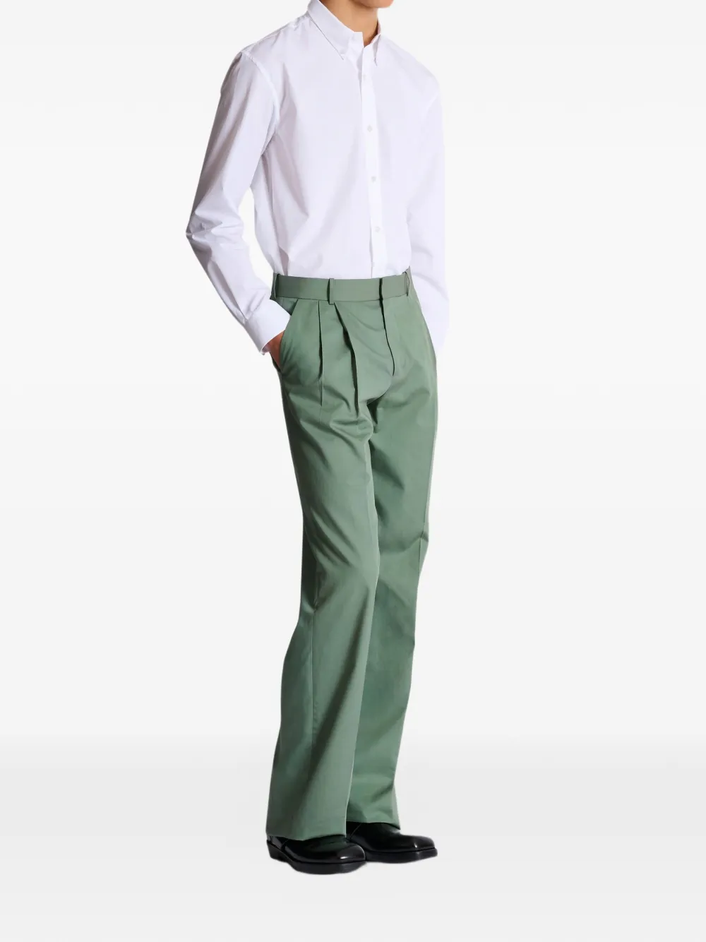  Balmain Pleated Trousers - Green 