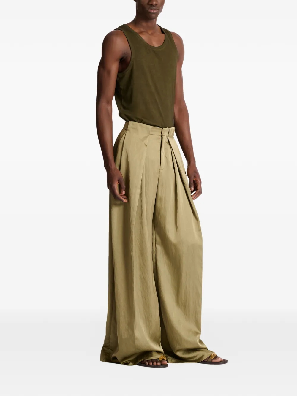 Balmain Pantalon met plooien Beige