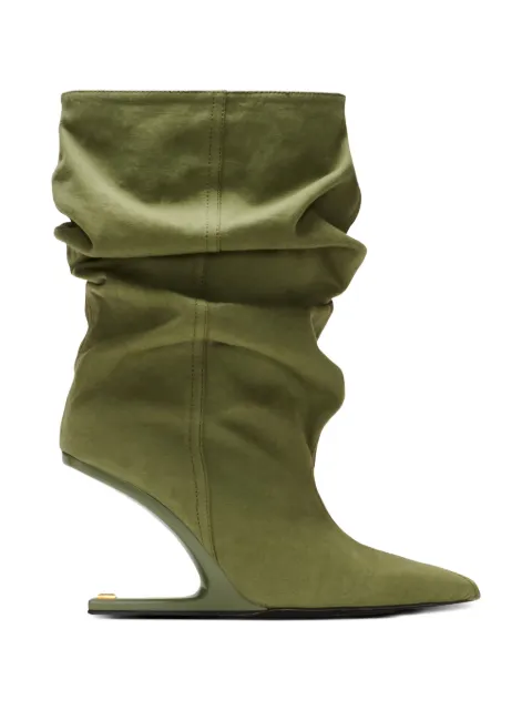Balmain draped cotton ankle boots