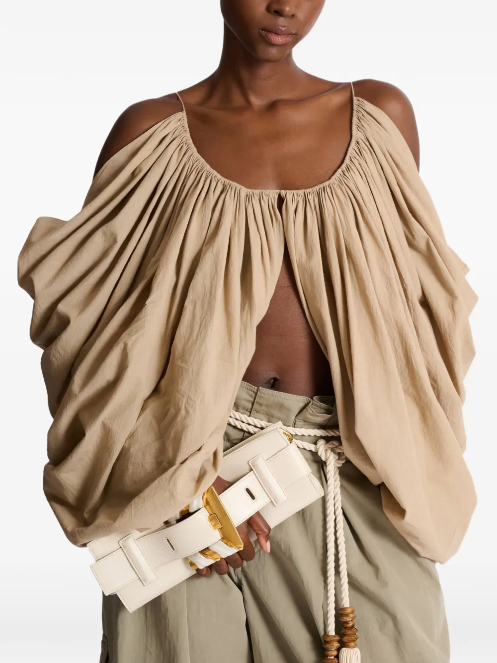  Balmain Anthem Shoulder Bag - Neutrals 