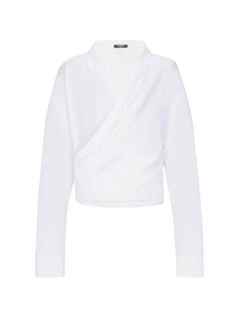 Balmain long-sleeve wrap shirt 
