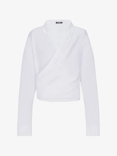 Balmain camisa cruzada manga larga