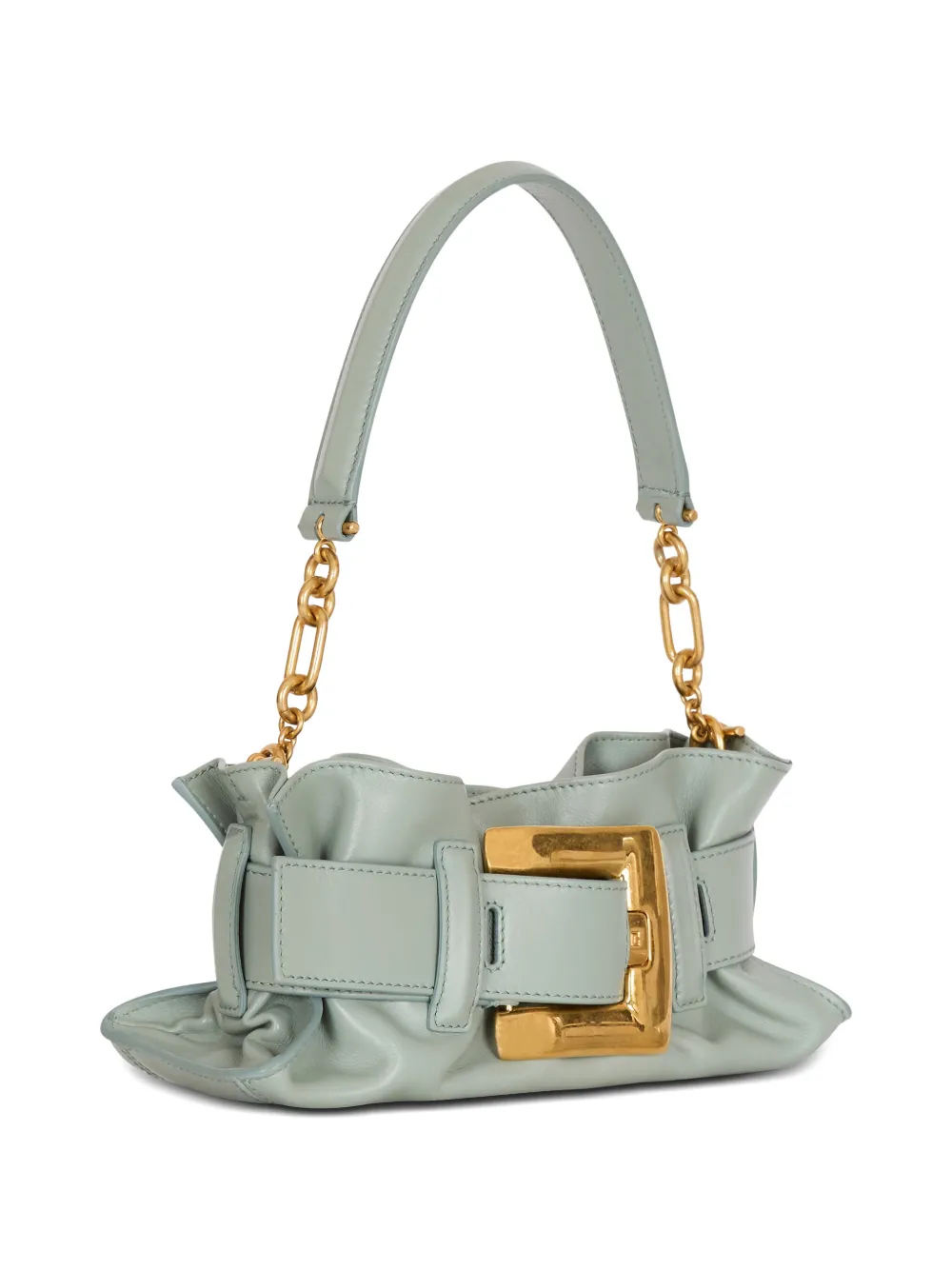 Balmain Anthem leren mini-clutch Blauw