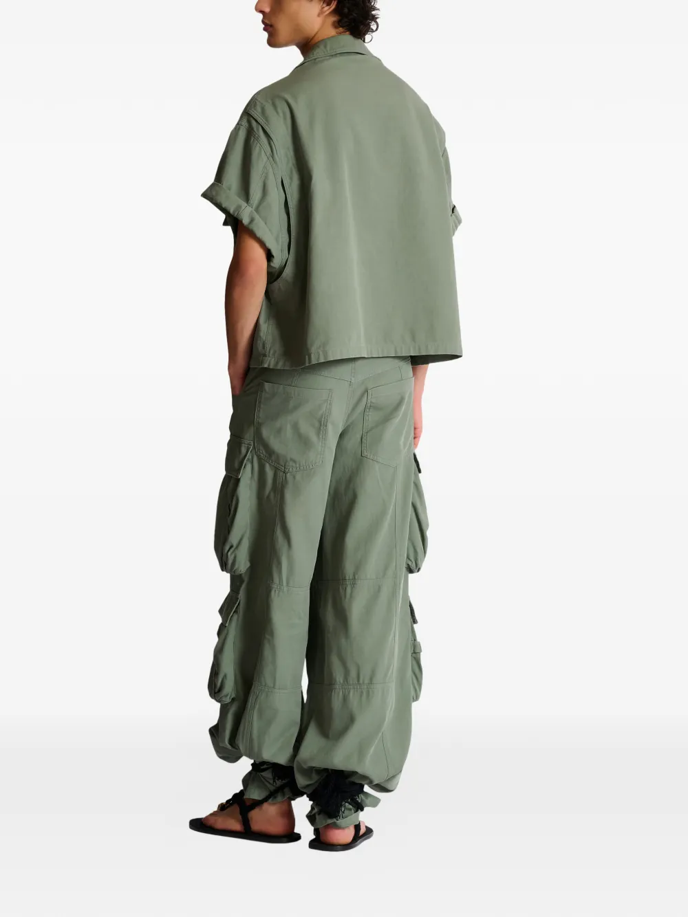Balmain Overhemd met cargo zak Groen
