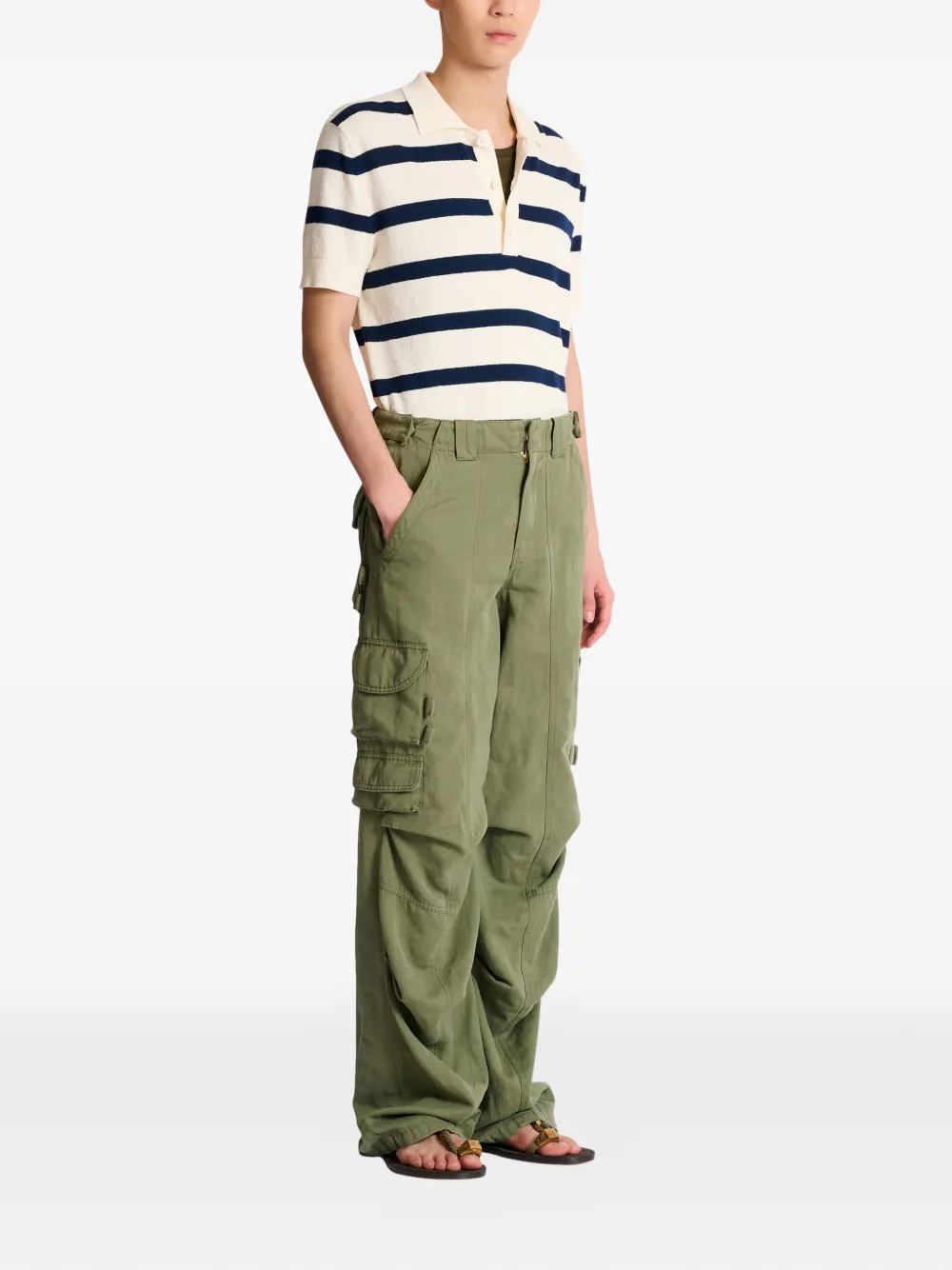 Balmain Broek met cargo zak Groen