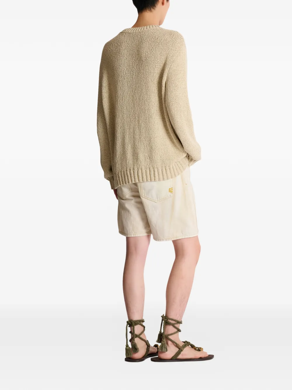 Balmain Trui met ronde hals Beige