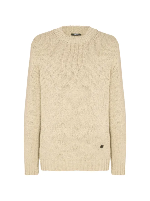Balmain Light Cotton Sweater in Neutrals