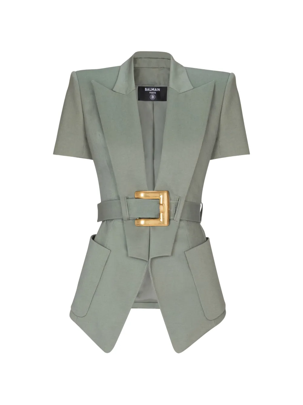 Balmain Giacca Anthem con cintura - Verde
