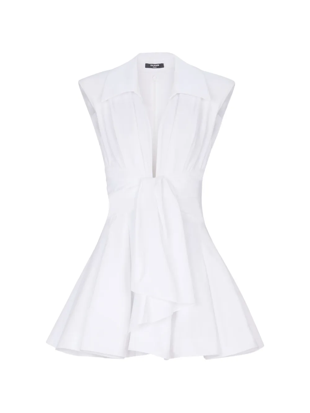 Balmain Abito corto con cintura - Bianco