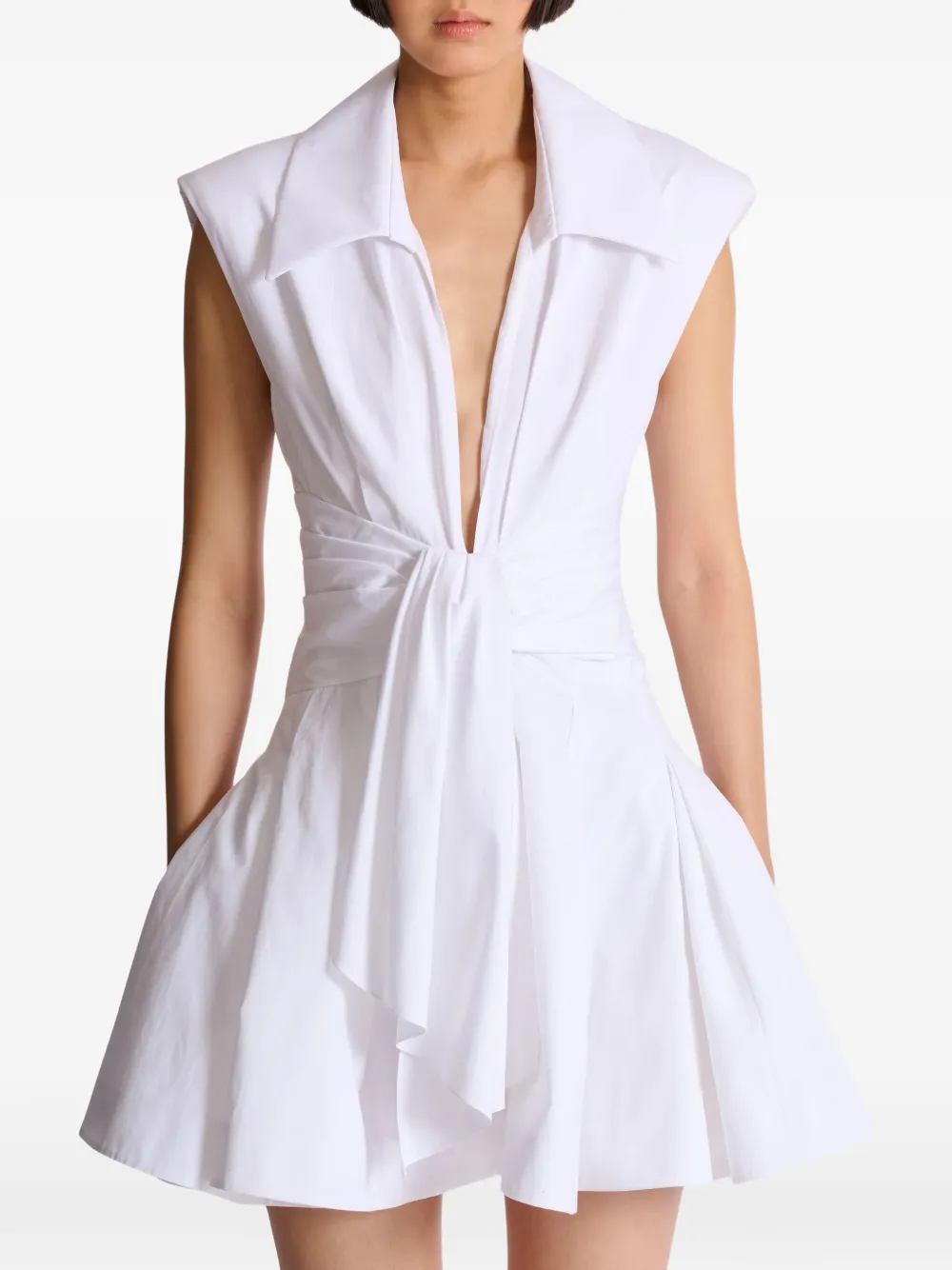 Balmain Mini-jurk met striktaille Wit