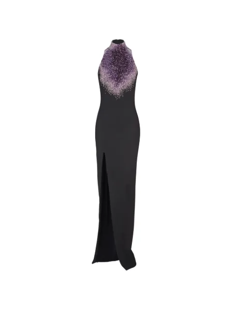 Balmain halterneck embroidered maxi dress