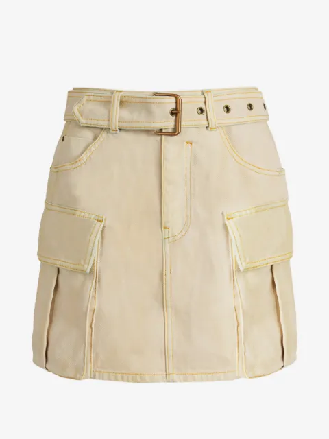 Balmain falda de mezclilla con efecto degradado