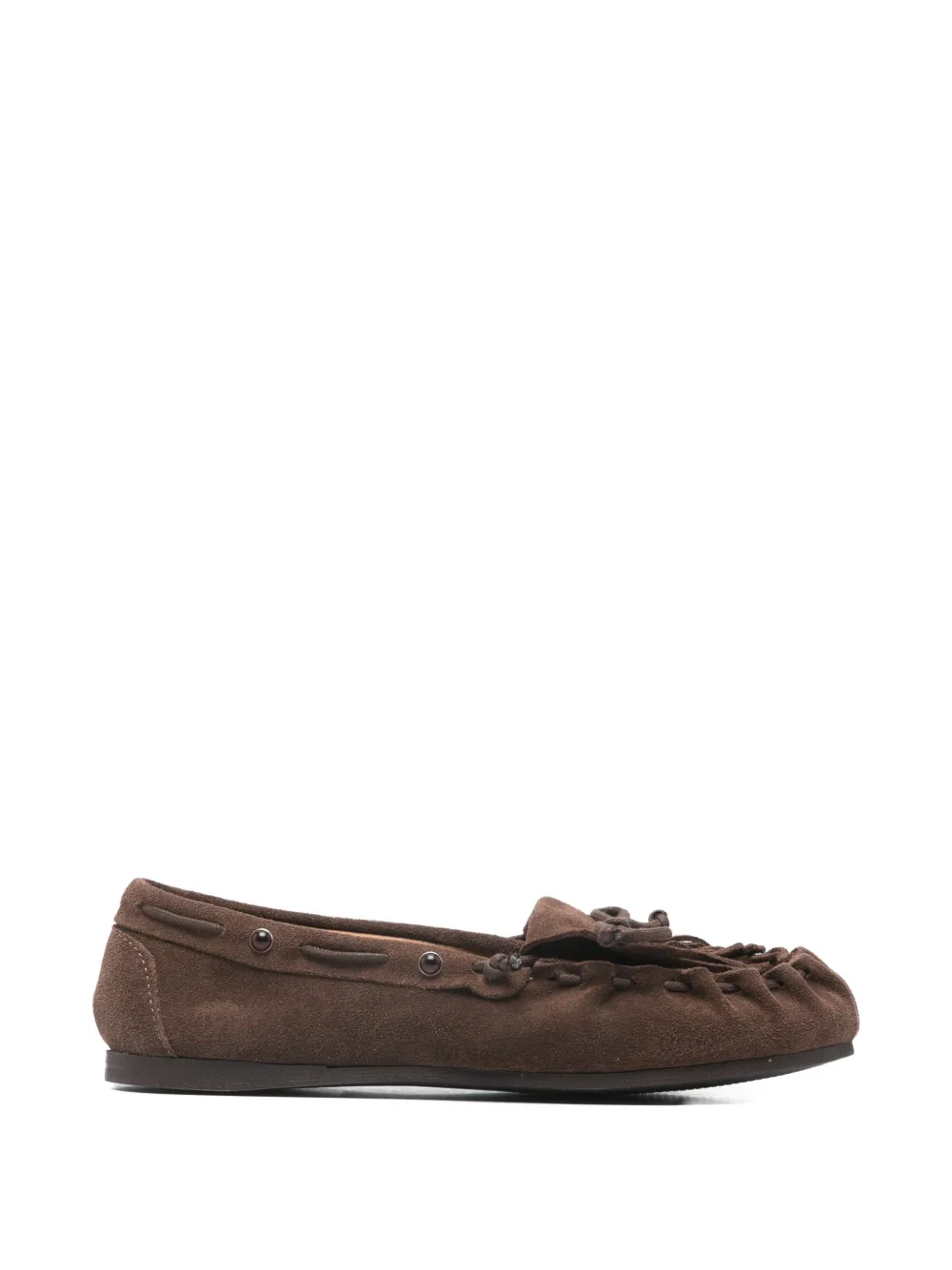 P.a.r.o.s.h Fringed Boat Shoes In Brown