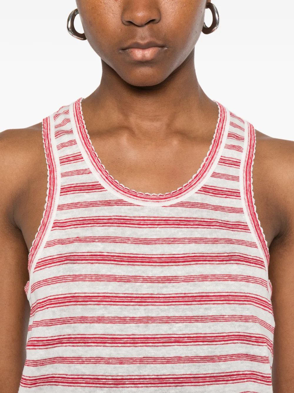 A.P.C. Gestreepte tanktop Rood