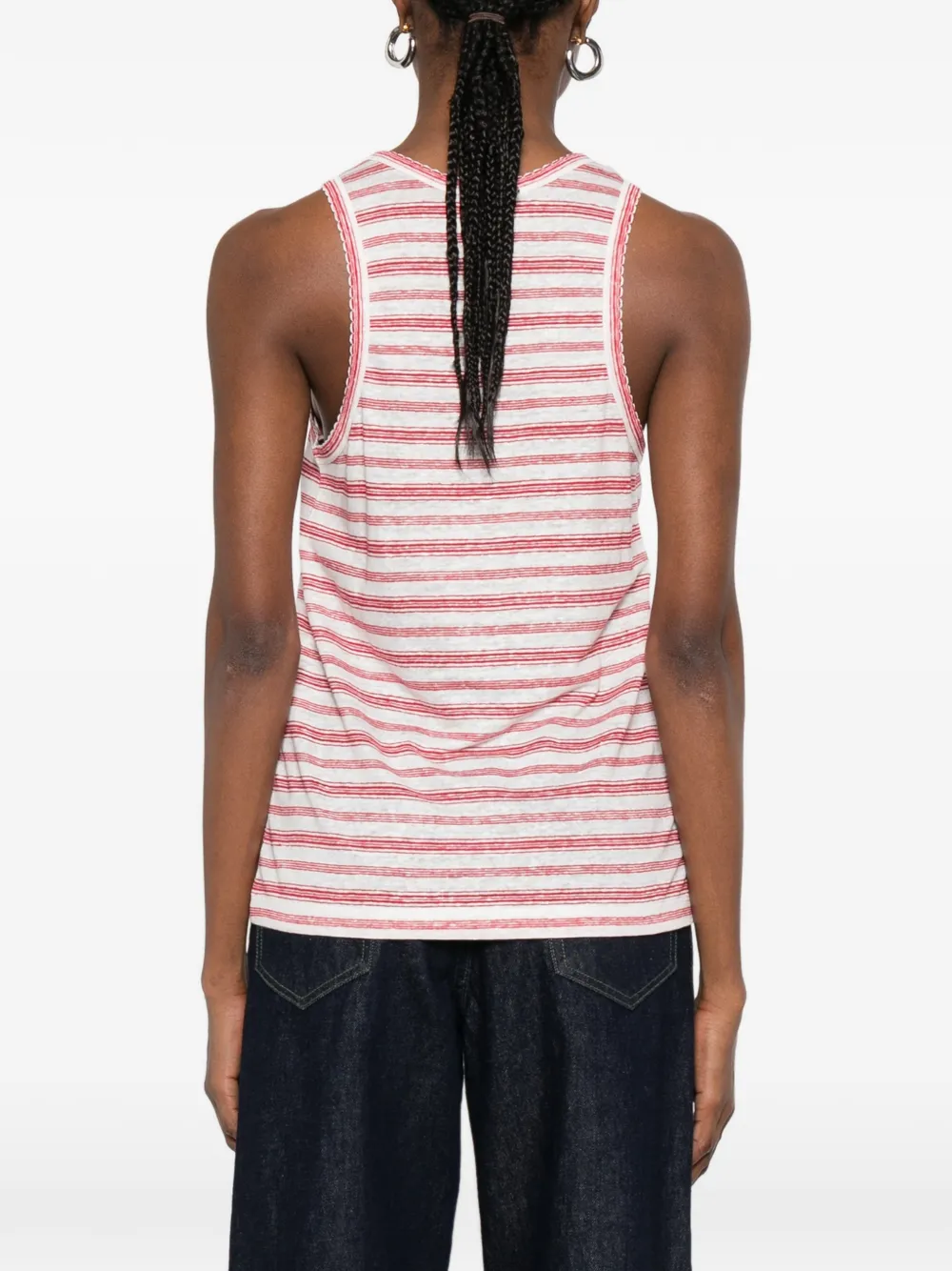 A.P.C. Gestreepte tanktop Rood