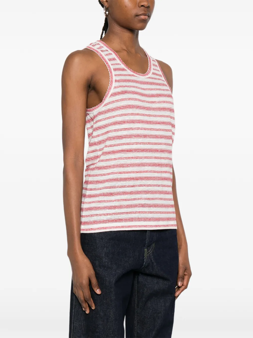  A.p.c. Striped Tank Top - Red 