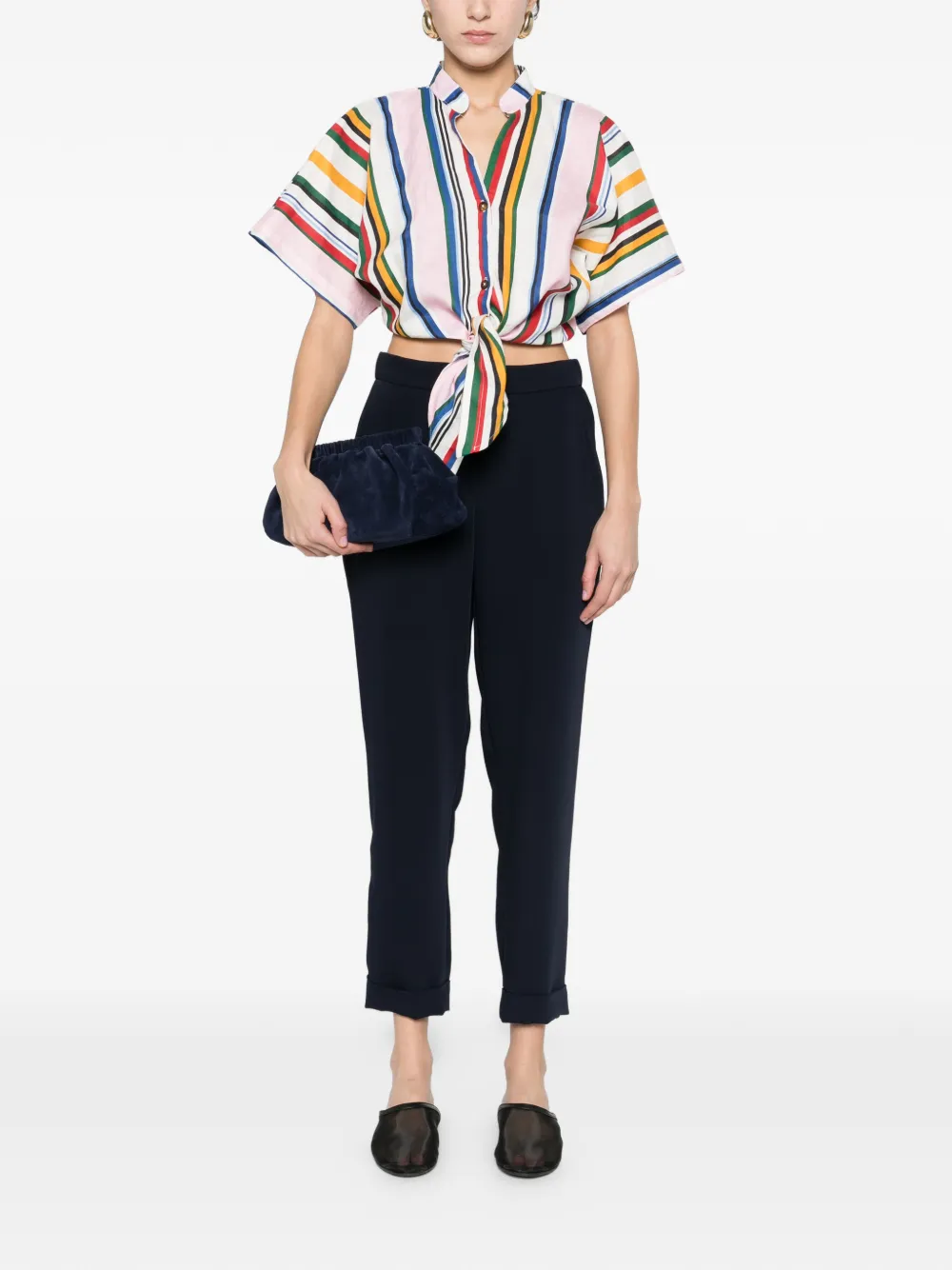  P.a.r.o.s.h. Cady Cuffed Trousers - Blue 