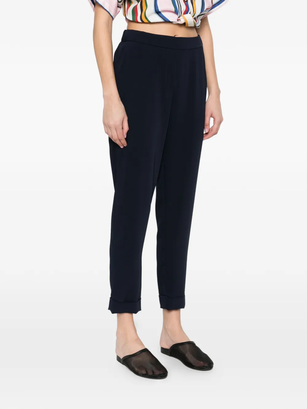  P.a.r.o.s.h. Cady Cuffed Trousers - Blue 