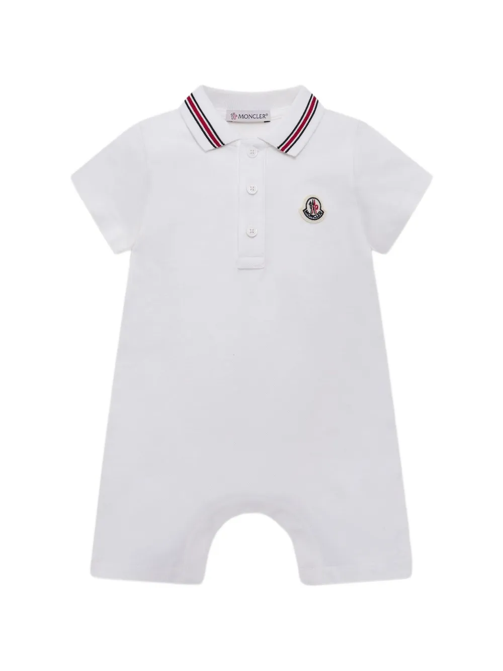 Moncler Enfant Babypakje met gestreepte kraag Wit