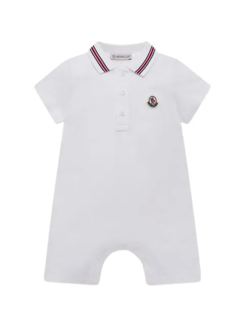 Moncler Enfant striped collar baby onesie
