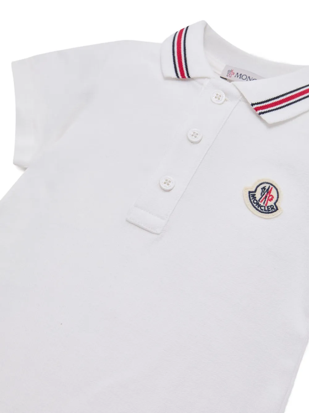 Moncler Enfant Babypakje met gestreepte kraag Wit