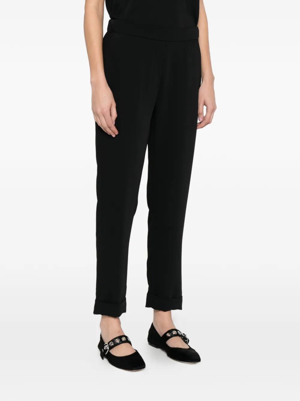 P.A.R.O.S.H. Broek met omgeslagen pijpen Zwart