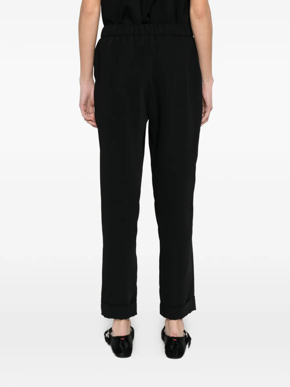 P.A.R.O.S.H. Broek met omgeslagen pijpen Zwart