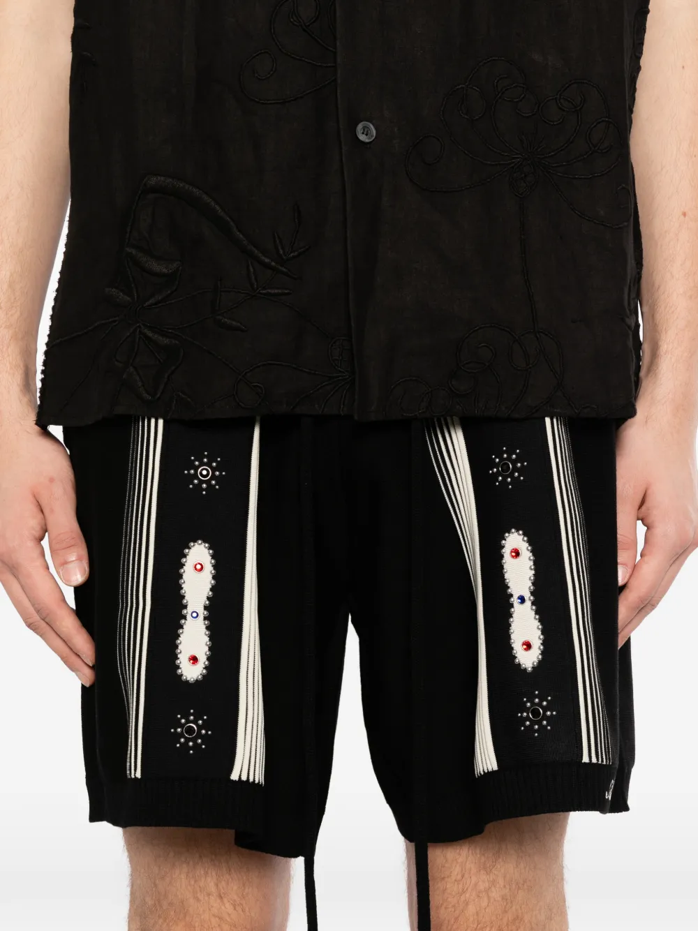 AMIRI Gestreepte shorts Zwart