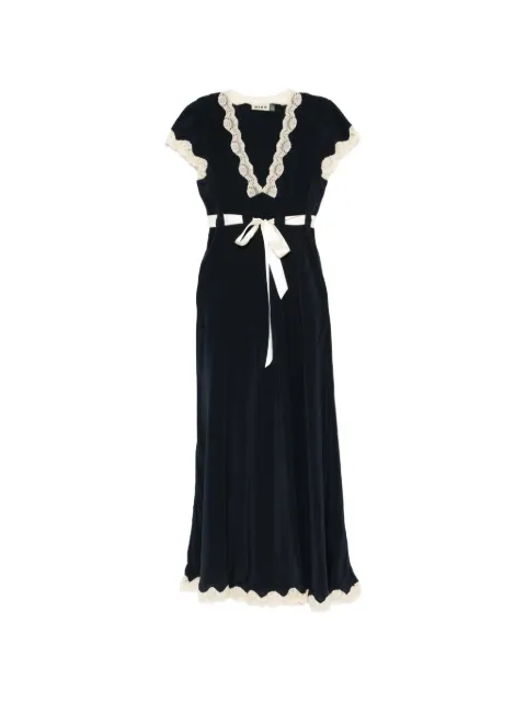 Rixo lace-trim bow midi dress