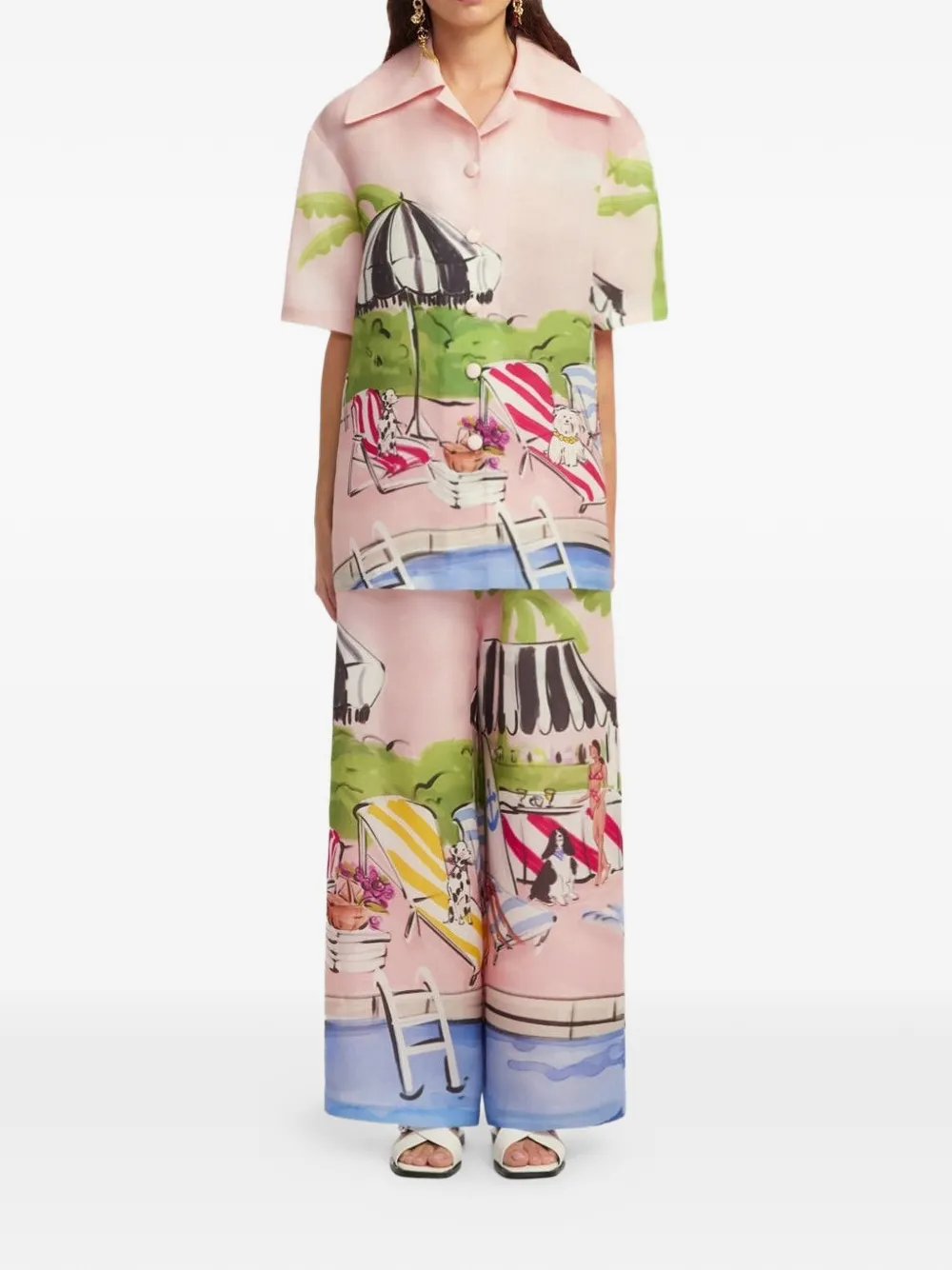  Leo Lin Jamie Wide-leg Trousers - Pink 