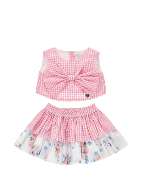 Monnalisa Set aus Top und Rock mit Vichy-Karo