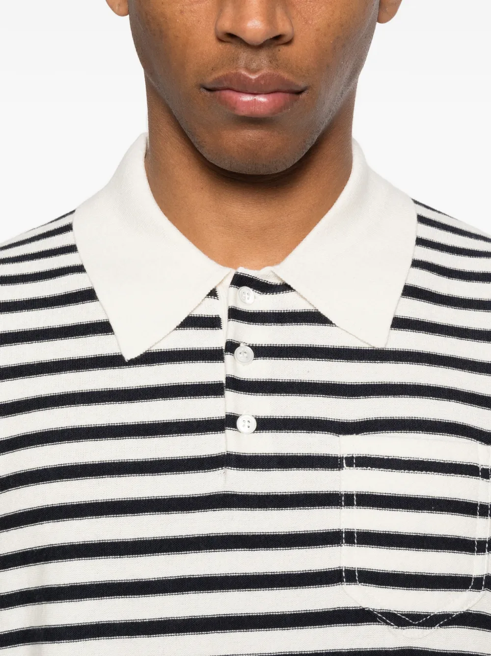 A.P.C. Gestreept poloshirt met zak Beige