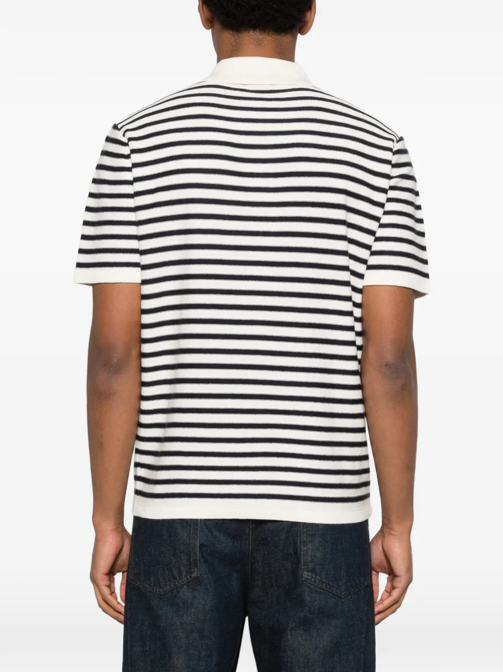 A.P.C. Gestreept poloshirt met zak Beige