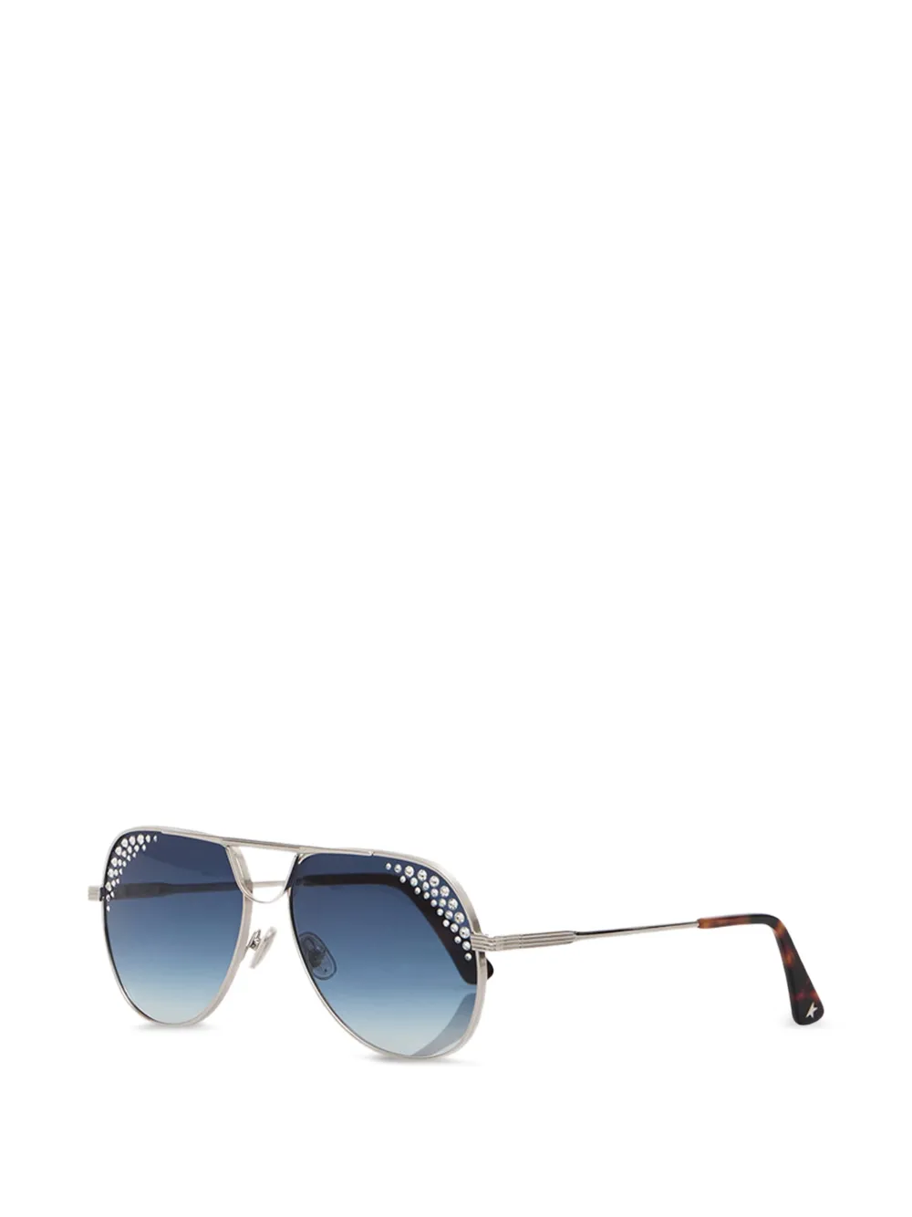 Golden Goose Carter crystal-embellished pilot-frame sunglasses - Argento