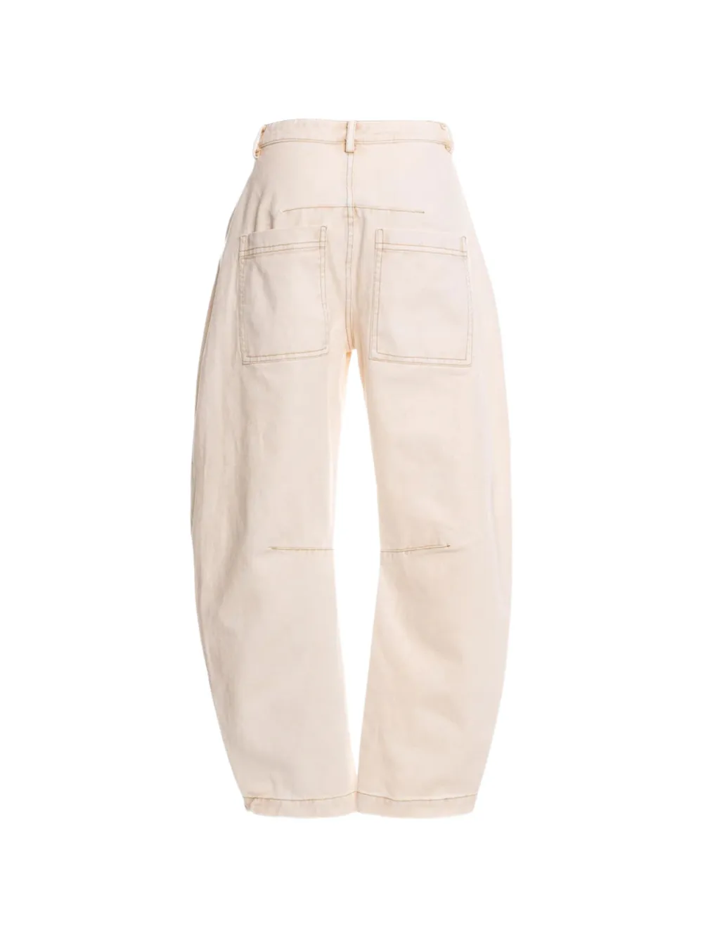 Agua By Agua Bendita Fallon gerafelde jeans met geborduurde bloemen Beige