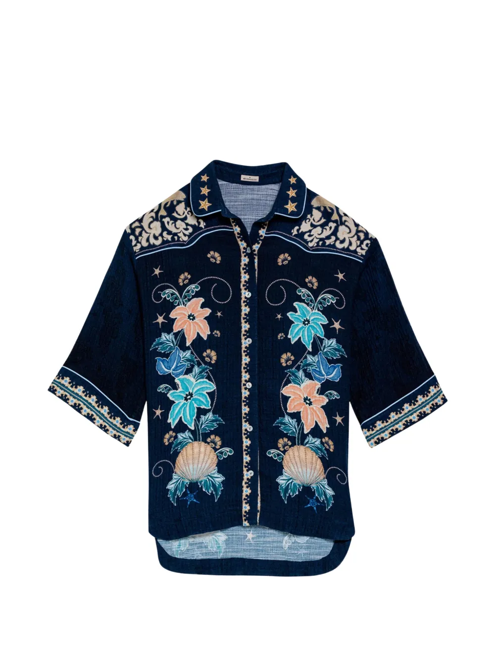 Agua By Agua Bendita Chrissy embroidery shirt - Blu