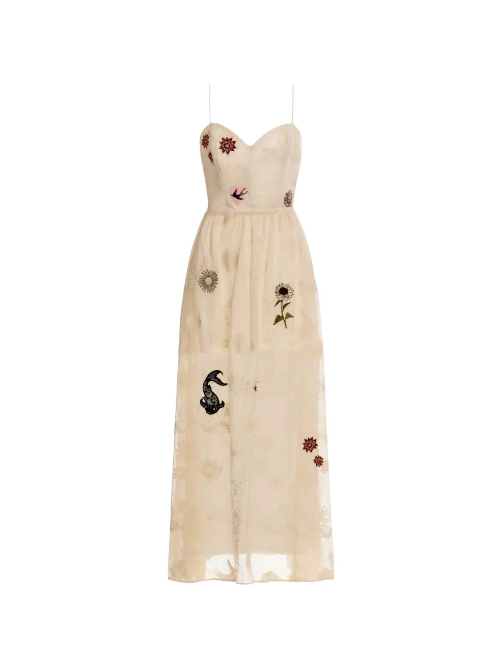 Agua By Agua Bendita ARIADNA MATCHES embroidered maxi dress - Toni neutri