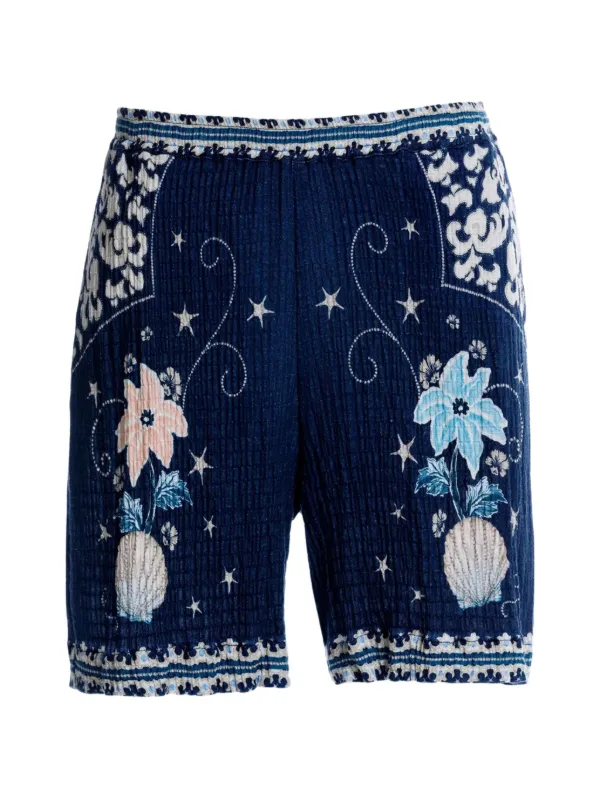 Agua by Agua Bendita Malaga Printed Shorts in Blue