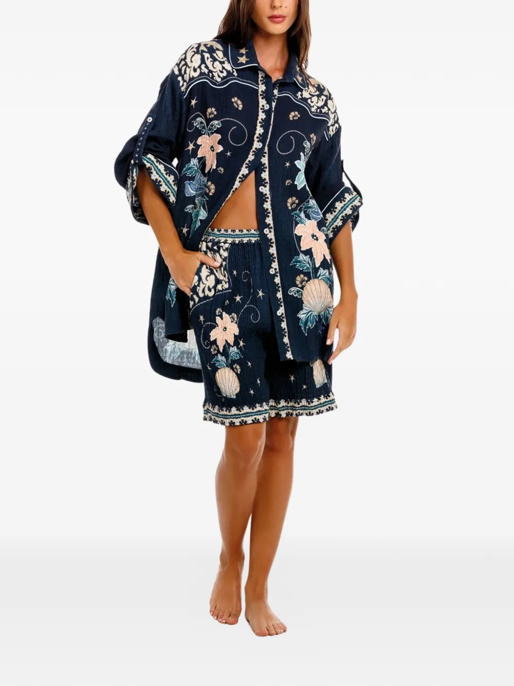 Agua By Agua Bendita Malaga shorts met print Blauw