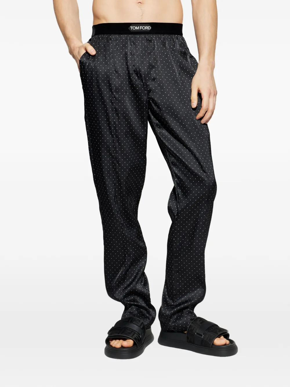 TOM FORD Pyjamabroek met stippen Zwart