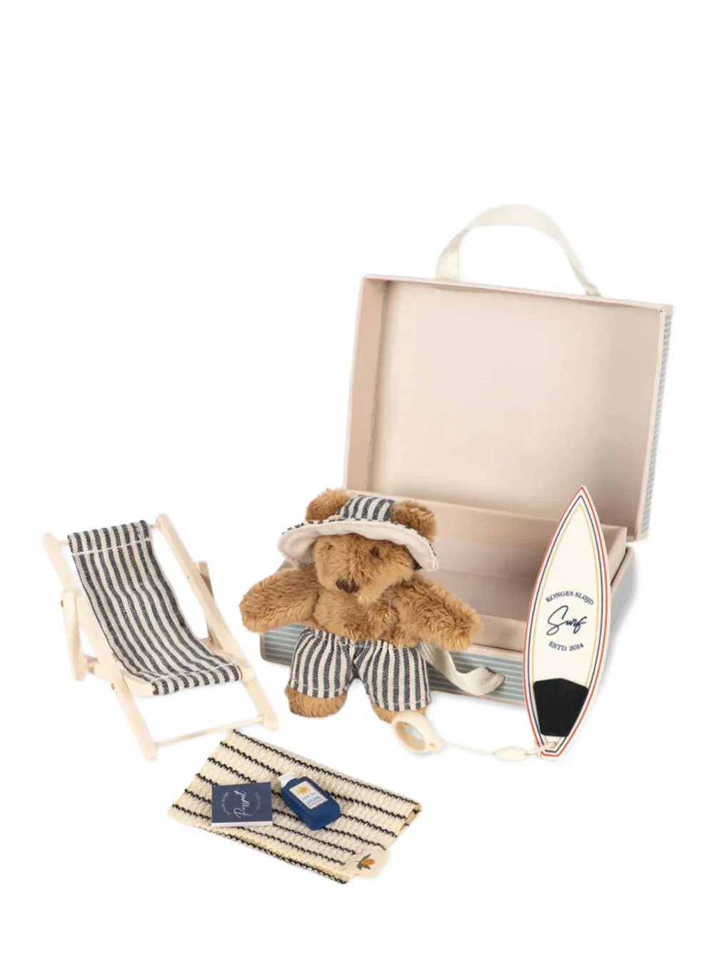 Konges Sløjd striped-hat teddy toy - Blau