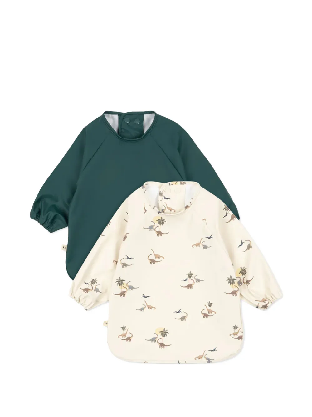 Konges Sløjd long-sleeved bib (set of two) - Grün