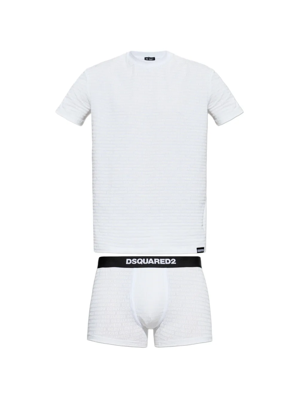 DSQUARED2 logo-print lounge T-shirt and boxers set - Bianco