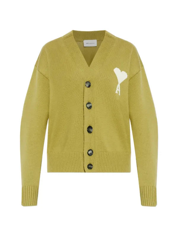 AMI Paris ロゴ カーディガン | グリーン | FARFETCH JP