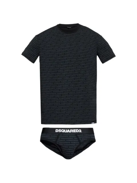 DSQUARED2 logo-print lounge T-shirt and briefs set